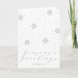 Tarjeta Festiva Plata Snowflakes Temporadas Saludos Navidades Holi