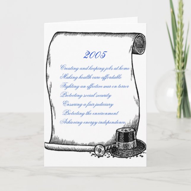 Tarjeta Festiva Plataforma de DNC para 2005 saludos del día de (Anverso)