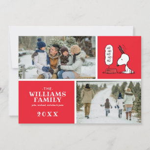 Tarjeta Festiva Platos de comida Peanuts   Snoopy Ho Ho Ho