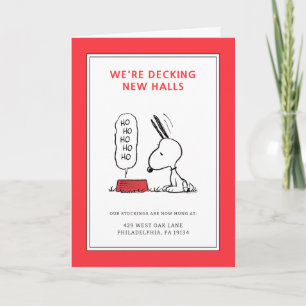 Tarjeta Festiva Platos de comida Peanuts   Snoopy Ho Ho Ho
