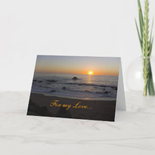 Tarjeta Festiva Playa de la puesta del sol para el el día de San