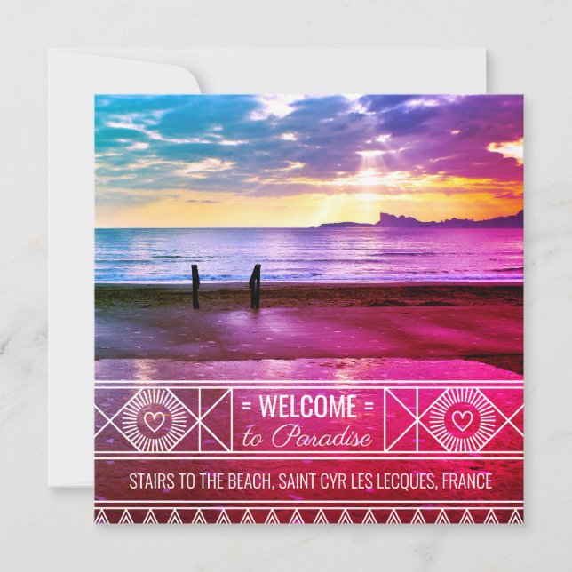 Tarjeta Festiva Playa de Saint Cyr les Lecques Sunset - Agradable  (Anverso)