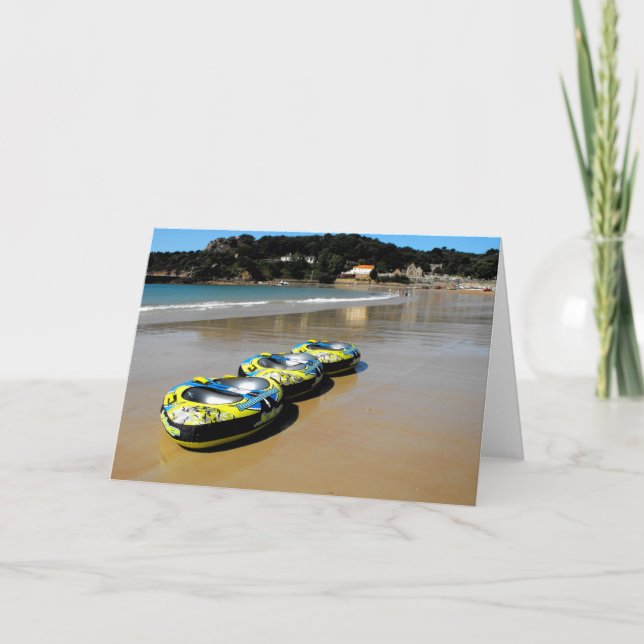 Tarjeta Festiva Playa de St Brelade con marea baja Jersey (Anverso)