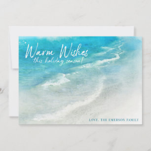 Tarjeta Festiva PLAYA DE VACACIONES TROPICALES Navidades o Hanuk