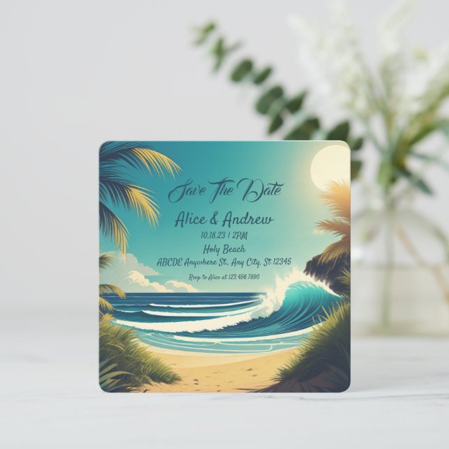 Tarjeta Festiva Playa tropical de verano (Anverso de pie)