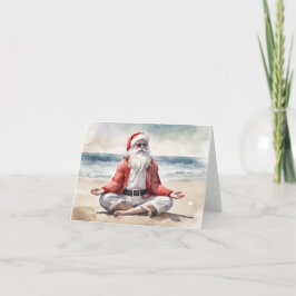 Tarjeta Festiva Playa Yoga relajado Zen Santa