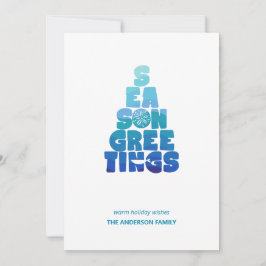 Tarjeta Festiva Playas, mares y saludos