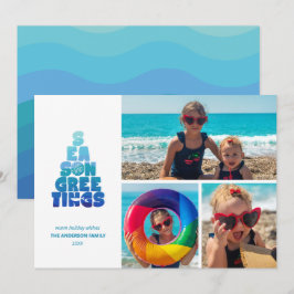 Tarjeta Festiva Playas, mares y saludos