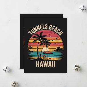 Tarjeta Festiva Playas Tunnels Hawaii Vacaciones Familiares Verano