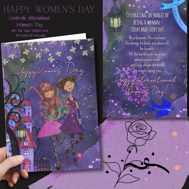 Tarjeta Festiva Playful International Women’s Day Celebration Card (Playful International Women’s Day Celebration Card)