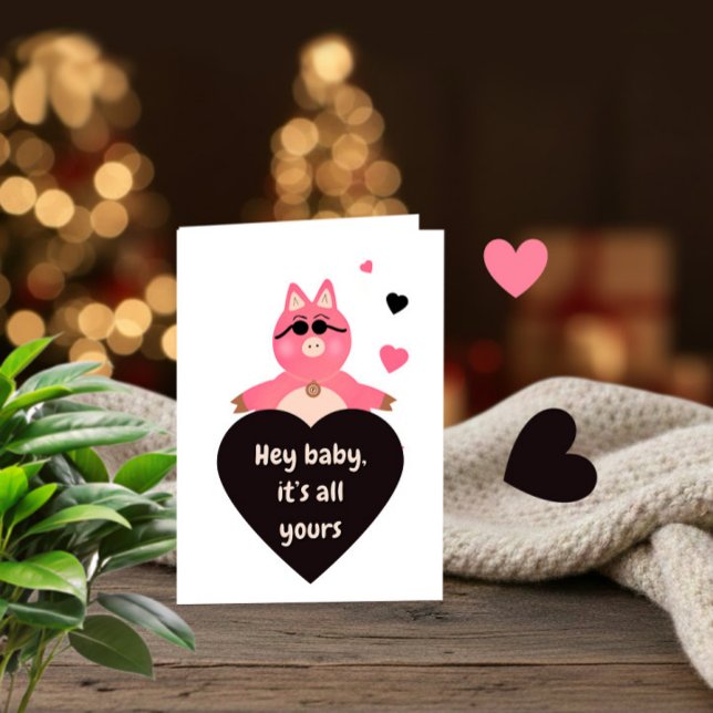 Tarjeta Festiva Playful Love Card with Cool Pig (Subido por el creador)
