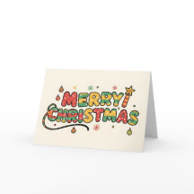 Playful Retro Kids Script Merry Christmas