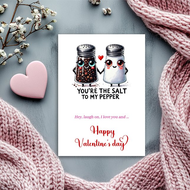 Tarjeta Festiva Playful Valentine Card Funny Cartoon Food Quote (Playful Valentine Card Funny Cartoon Food Quote)