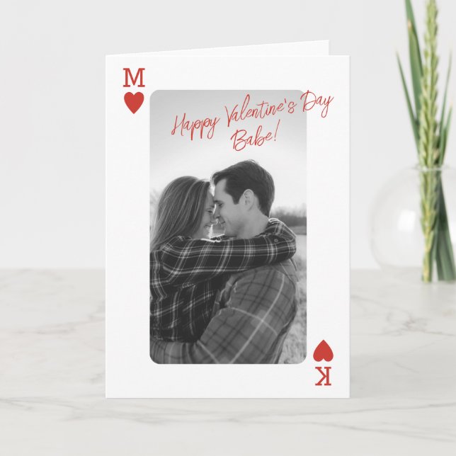 Tarjeta Festiva Playing Card Couple Photo Love Valentine's Day (Anverso)