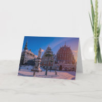 Plaza del ayuntamiento de Riga en invierno