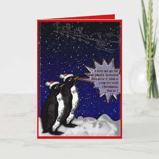 Tarjeta Festiva Ploción de pingüinos