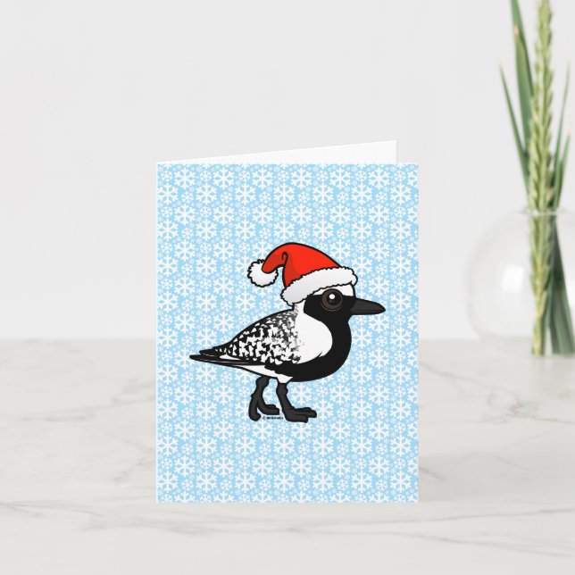 Tarjeta Festiva Plover de Santa Black (Anverso)