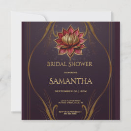 Tarjeta Festiva Plum Lotus Bridal Shower Invitation