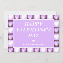 Tarjeta Festiva Plum Mauve Celestial Hearts Valentine’s Gift