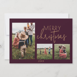 Tarjeta Festiva Plum MERRY Holiday Navidades Card