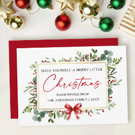 Tarjeta Festiva Pluma de tinta de caligrafía acuarela verde lazo r