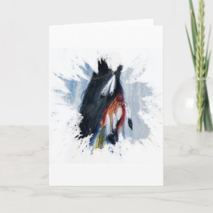 Tarjeta Festiva Plumas de águila acuarela