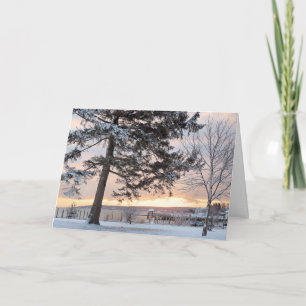 Tarjeta Festiva Plymouth, Massachusetts Winter Sunrise