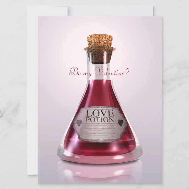 Tarjeta Festiva Poción de amor - Sé mi San Valentín (Anverso)