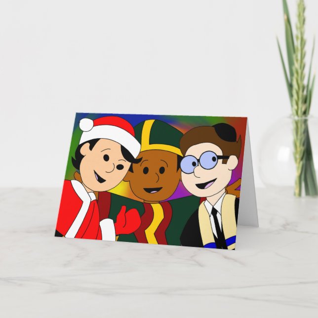 Tarjeta Festiva Pocos tebeos del arco iris: Saludo gay del día de (Anverso)