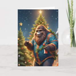Tarjeta Festiva Poda de Árboles Sasquatch