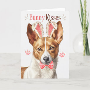 Tarjeta Festiva Podengo Pequeno Perro Años Conejanos de Pascua