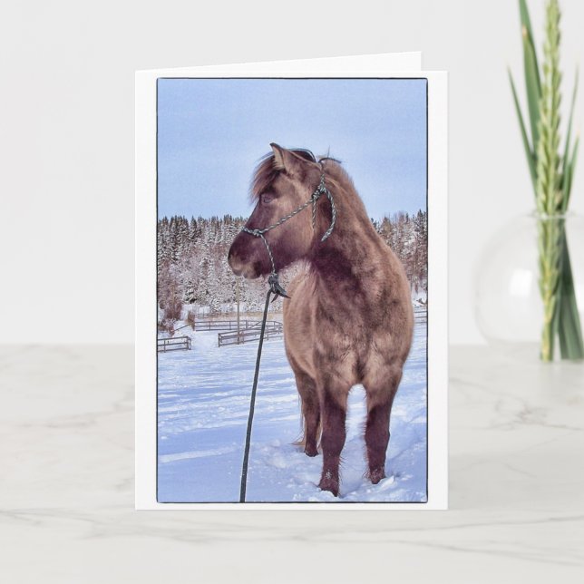 Tarjeta Festiva Poder de caballo islandés (Anverso)