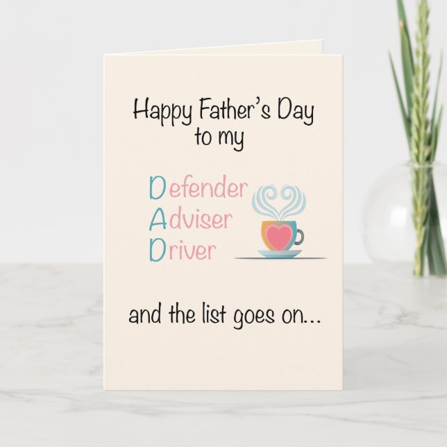 Tarjeta Festiva Poema artístico de papá (Anverso)