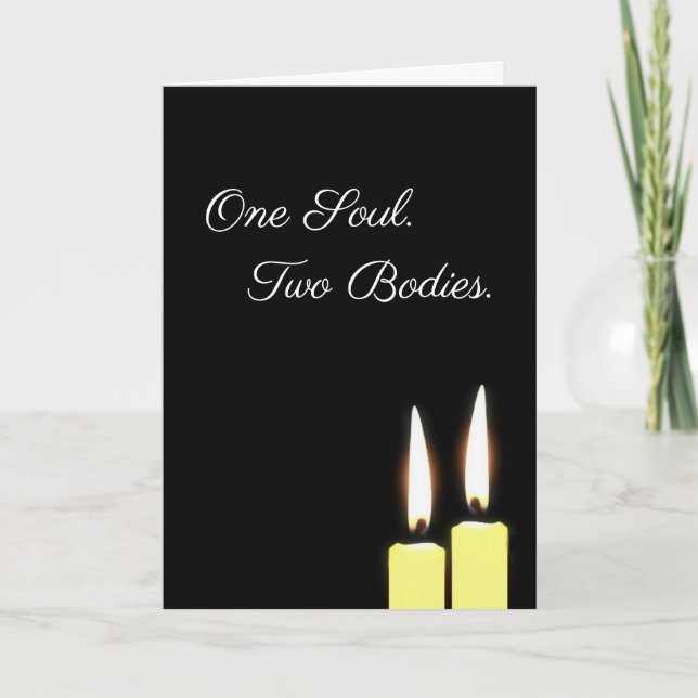 Tarjeta Festiva Poema de doble llama (Anverso)