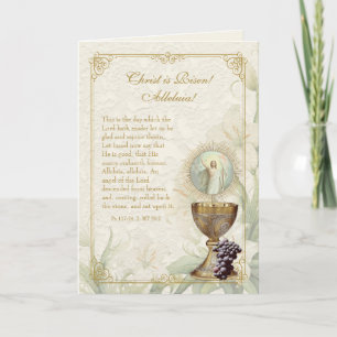 Tarjeta Festiva Poema de la Escritura Católica de Pascua Cristo Re