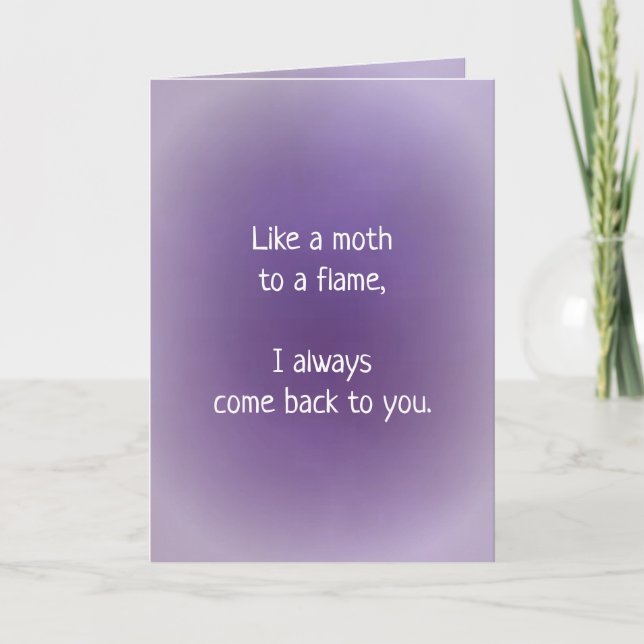 Tarjeta Festiva Poema de Moth To a Flame (Anverso)