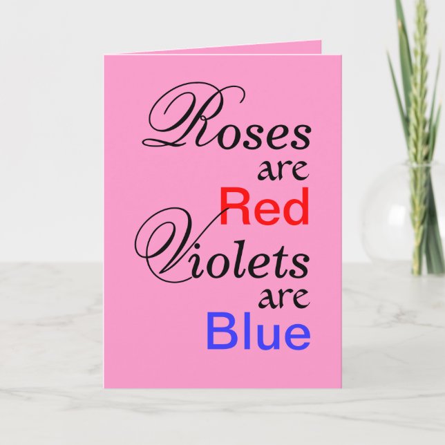 Tarjeta Festiva Poema de San Valentín azul de las violetas rojas d (Anverso)