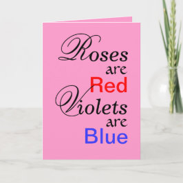 Tarjeta Festiva Poema de San Valentín azul de las violetas rojas d