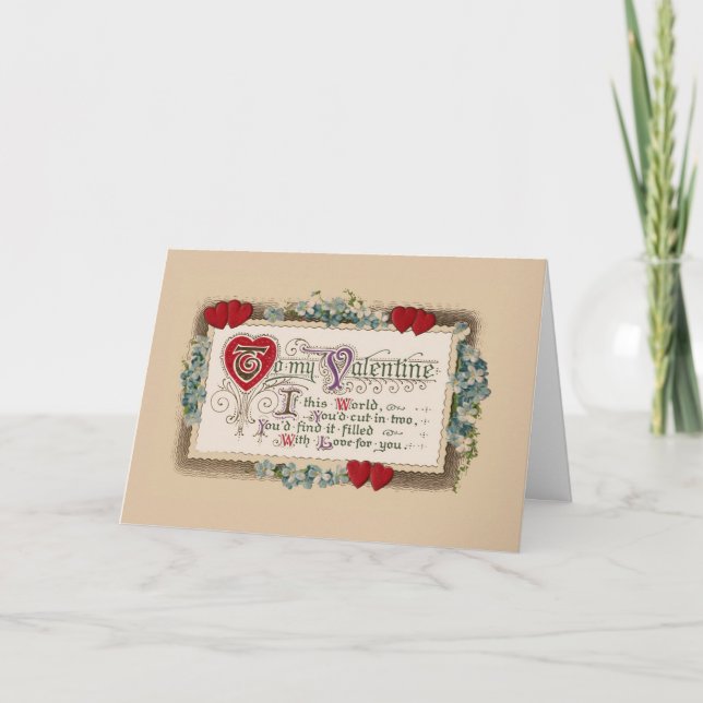 Tarjeta Festiva Poema de Valentine (Anverso)