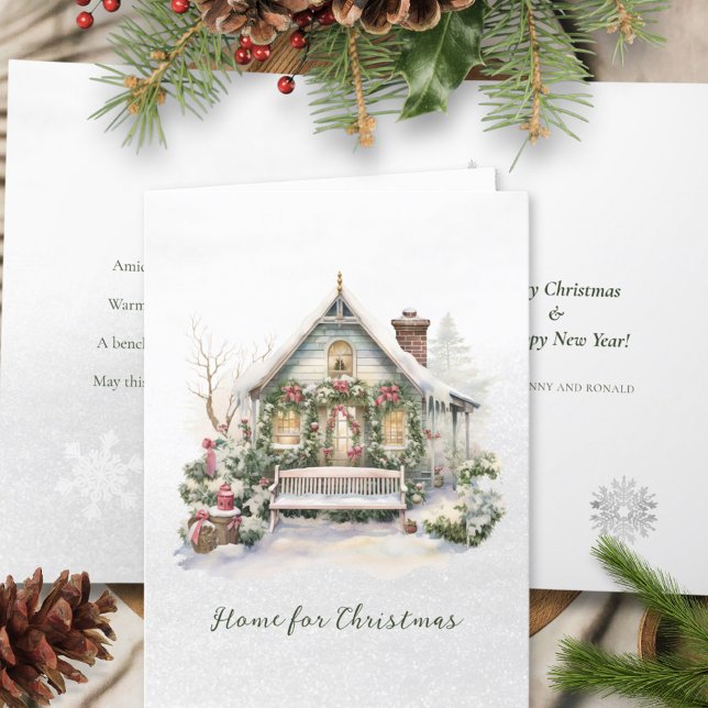 Tarjeta Festiva Poema Escena de invierno: Navidades de la vegetaci (Subido por el creador)
