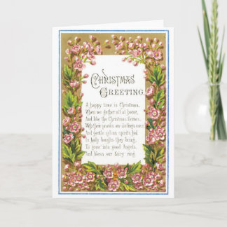 Tarjeta Festiva Poema floral de 039 del vintage flores de la