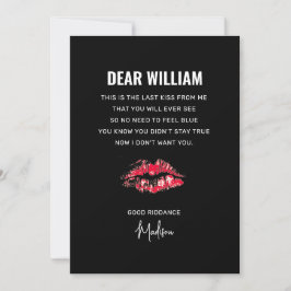 Tarjeta Festiva Poema gracioso contra Día de San Valentín ex novio