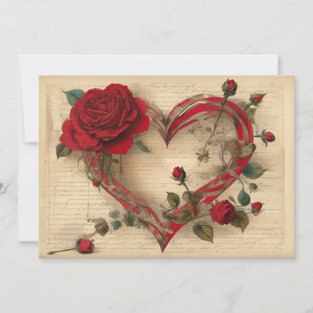 Tarjeta Festiva Poema Keepsake de los amantes románticos de la cos (Anverso)