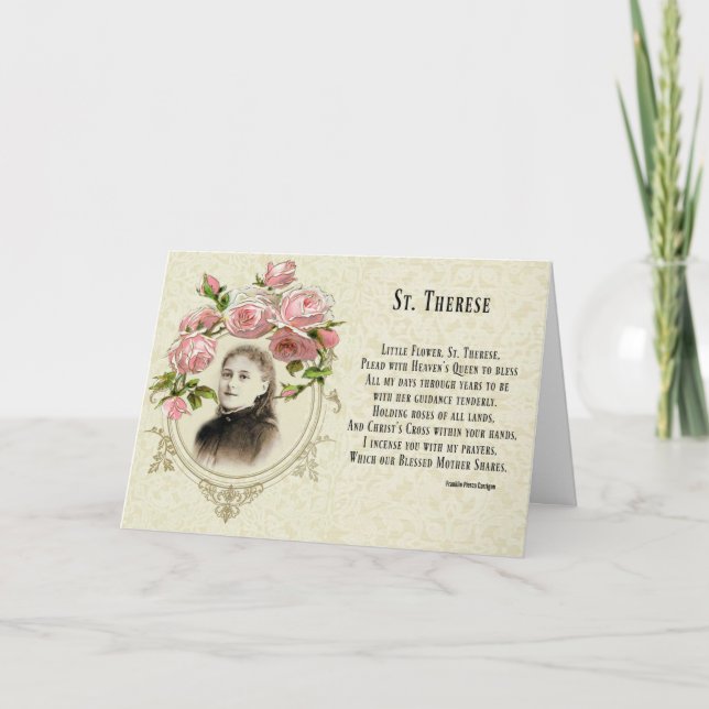 Tarjeta Festiva Poema religioso St. Therese (Anverso)