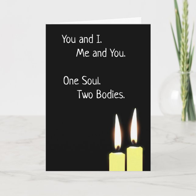 Tarjeta Festiva Poema Twame Flame Soulmates (Anverso)