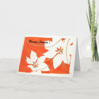 Tarjeta Festiva Poinsetia Bonne Année