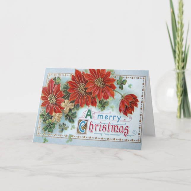 Tarjeta Festiva Poinsetta (Anverso)
