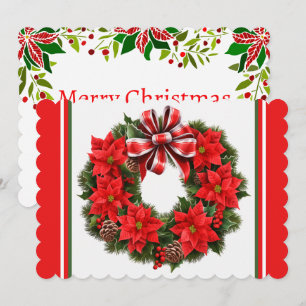 Tarjeta Festiva Poinsettia Agregar firma y saludo