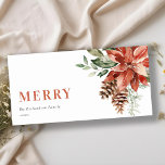 Tarjeta Festiva Poinsettia Bunch Watercolor Pine Merry Christmas<br><div class="desc">Si necesitas más personalización,  por favor,  no dudes en enviarme un mensaje a yellowfebstudio@gmail.com.</div>
