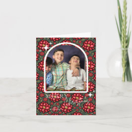 Tarjeta Festiva Poinsettia Christmas Card – Personalized